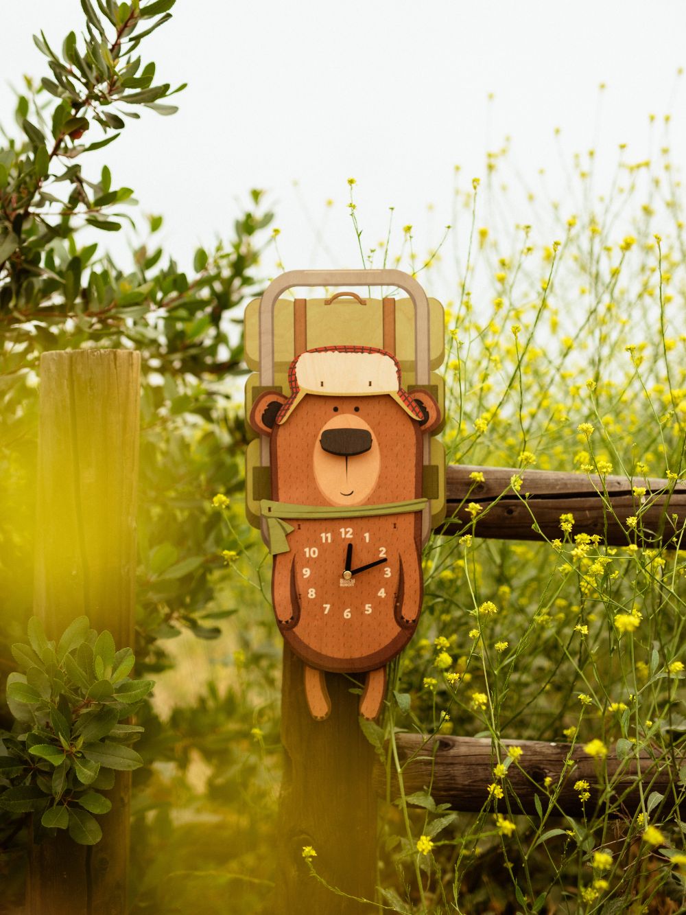 bear wall clock for kids room decor woodland nursery decor pendulum clocks