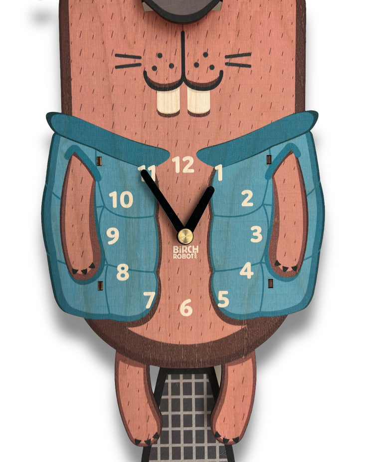 Chewy the Beaver Lil Adventurer Pendulum Clock