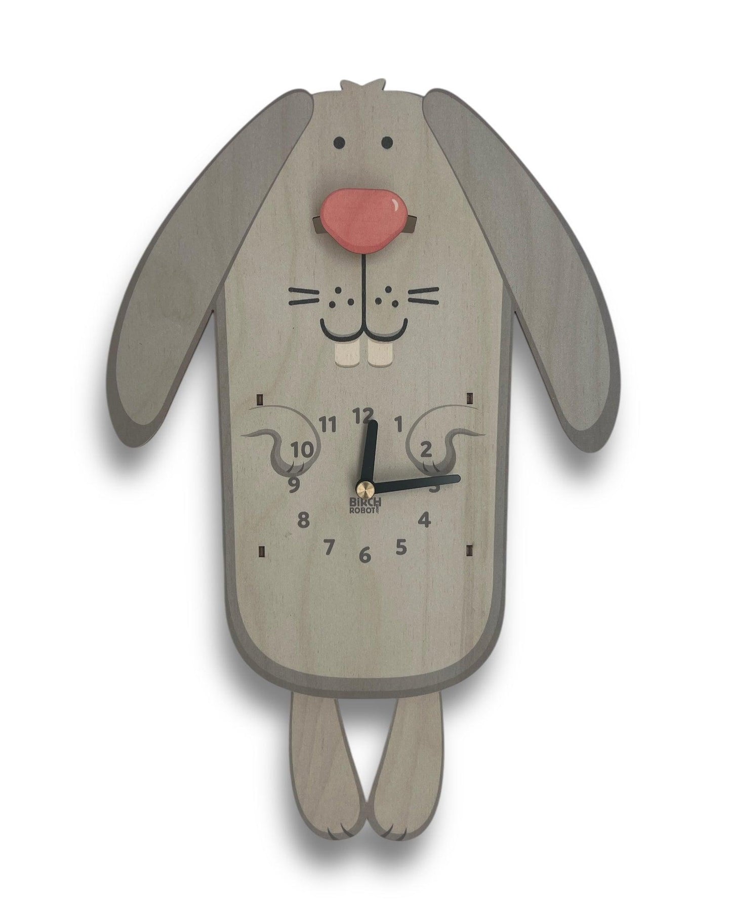 Kirk Rabbit Clock Kids Clocks | Rabbit Clock | Kids Wall Clock | Bunny Pendulum Clock ...