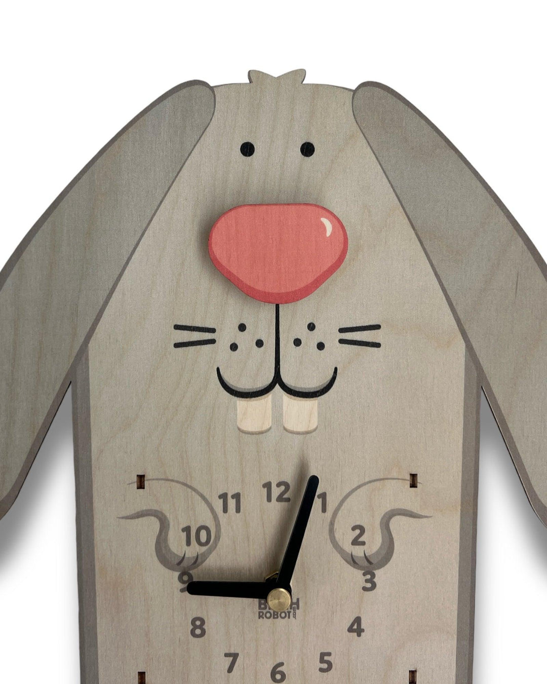 Wood Rabbit Clock Kids Clocks | Rabbit Clock | Kids Wall Clock | Bunny Pendulum Clock ...
