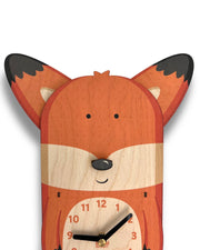 fox clock for kids room baby woodland nursery decor woodland animals fox pendulum clock