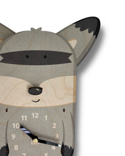 Rocky the Raccoon Pendulum Clock