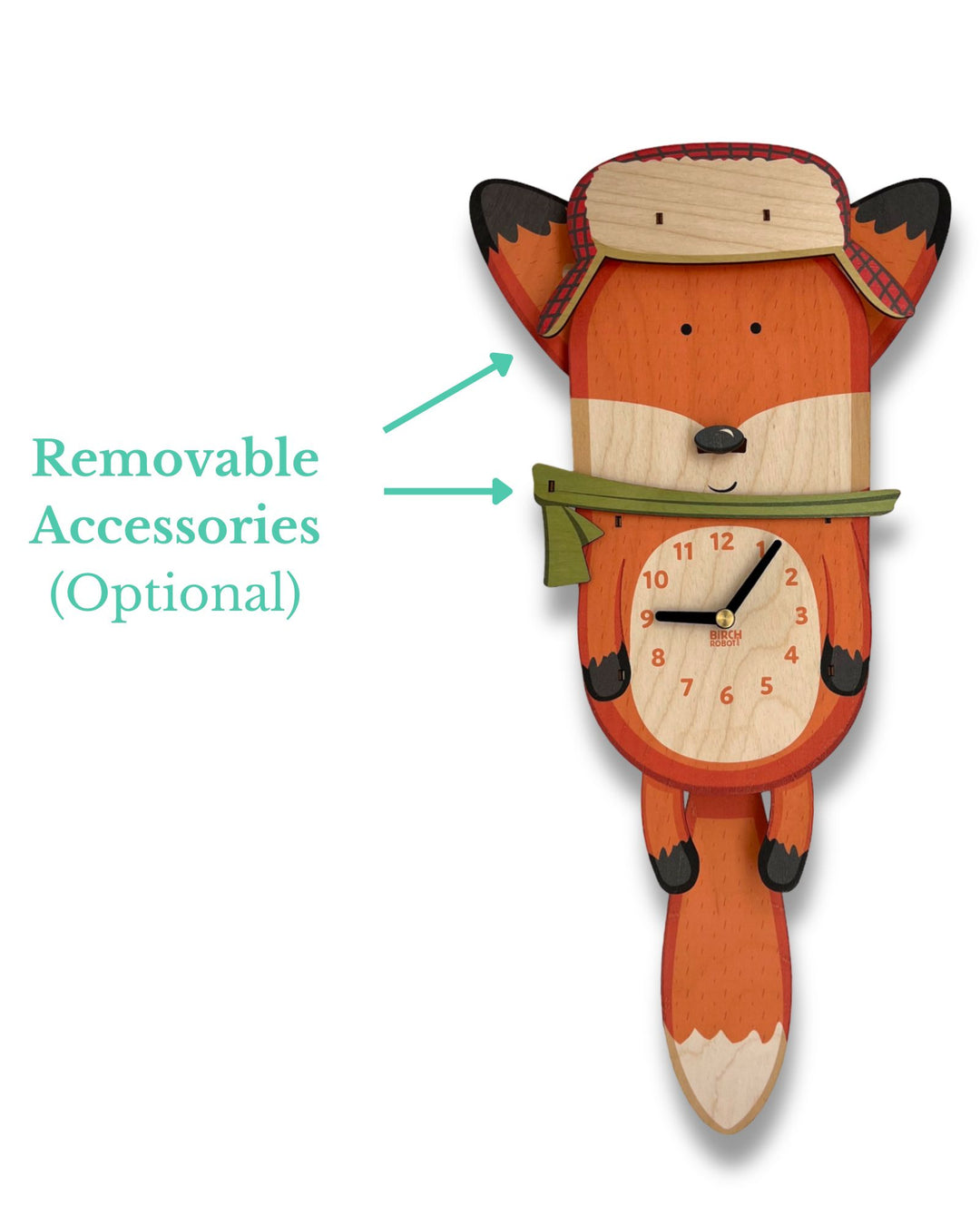 Hunter the Fox Pendulum Clock