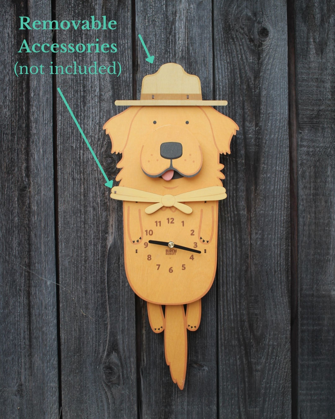 Charlie the Golden Retriever Pendulum Clock