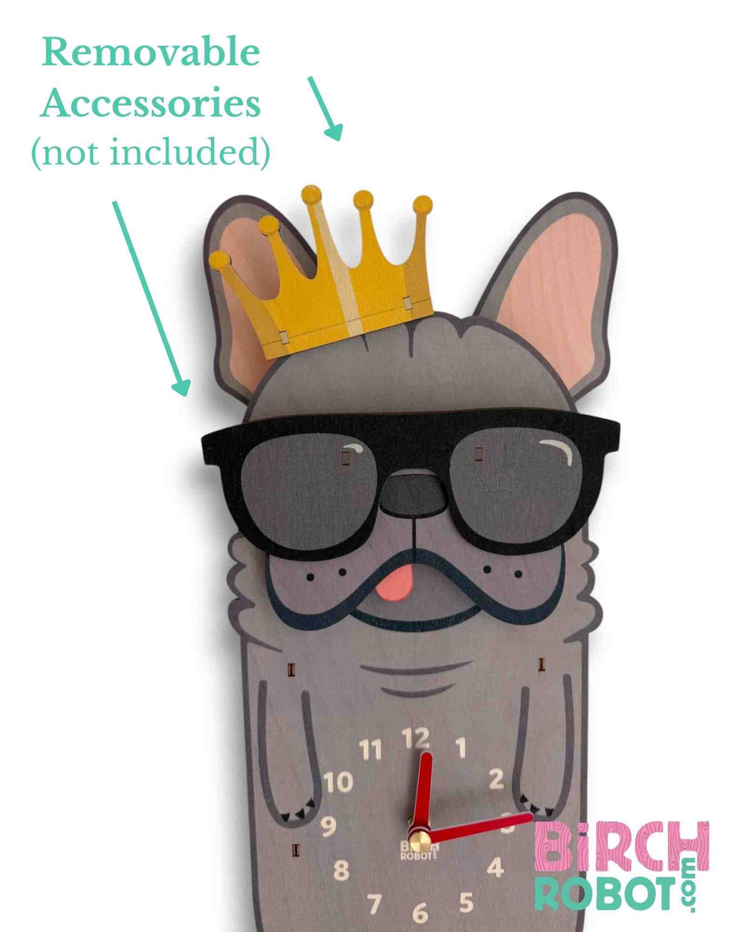 Louie the French Bulldog Pendulum Clock