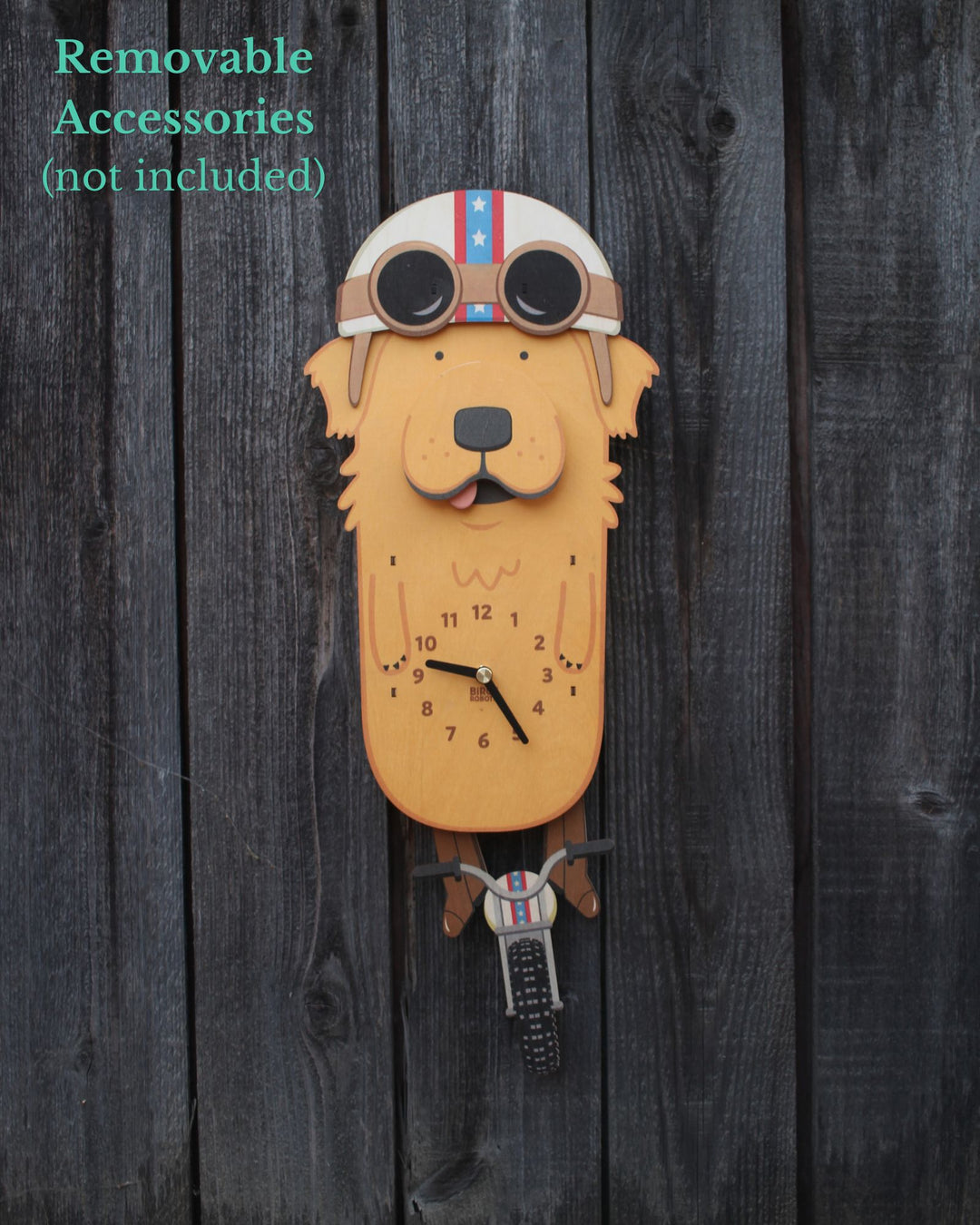 Charlie the Golden Retriever Pendulum Clock