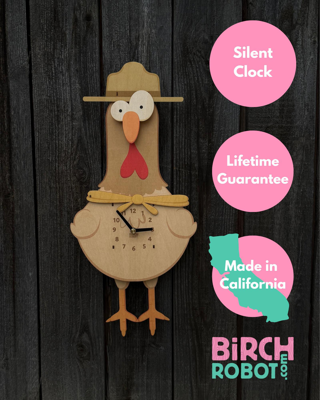 Betty the Chicken Pendulum Clock