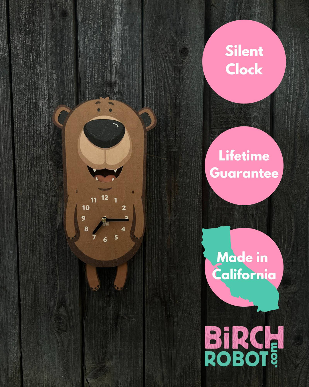Lucy the Bear Pendulum Clock