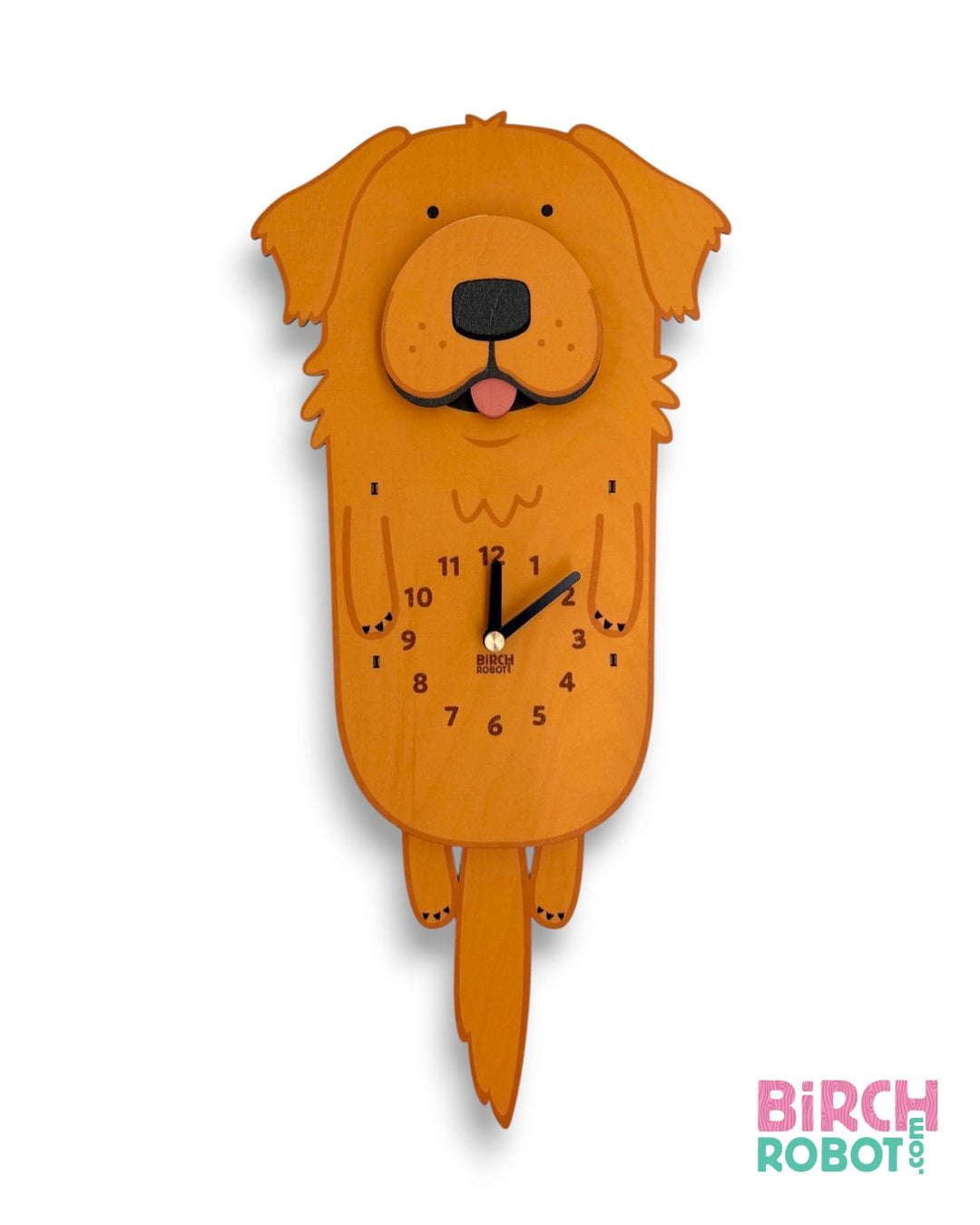 Charlie the Golden Retriever Pendulum Clock