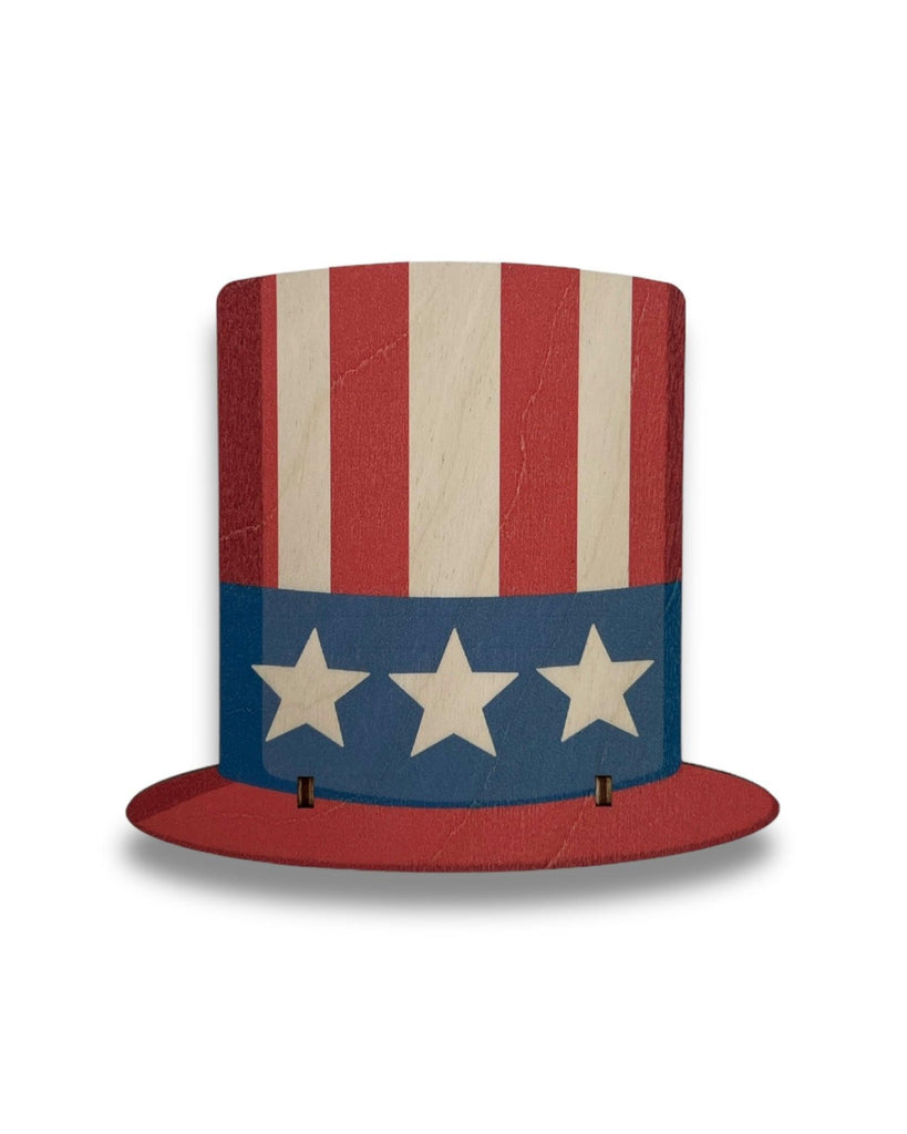 Uncle Sam Top Hat in Paper Cut Style with Stars and Stripes Uncle Sam Top Hat in Paper Cut Style with Stars and Stripes