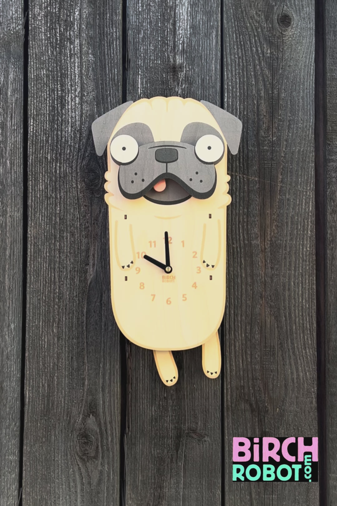 Penny the Pug Pendulum Clock