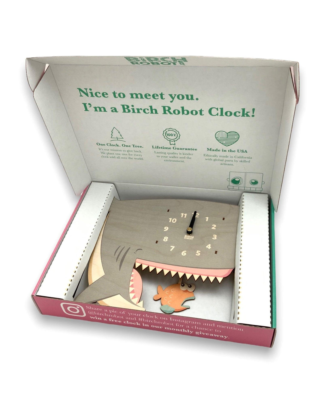 Crush the Shark Pendulum Clock - Birch Robot
