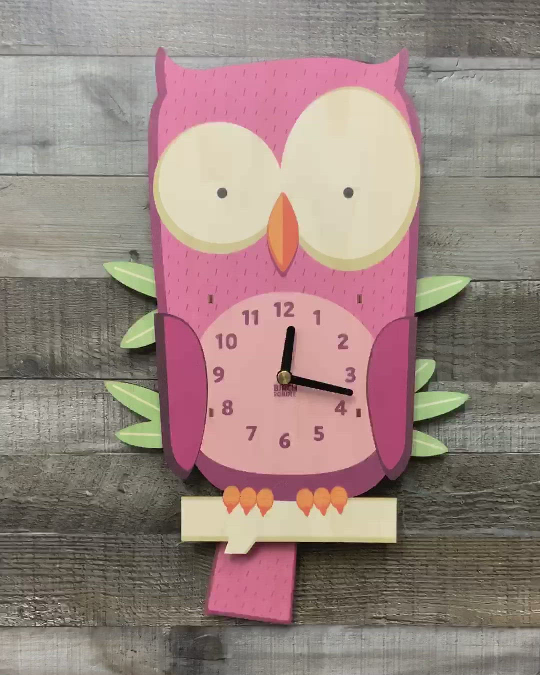 Kids Clocks | Owl Pendulum Clock for Kids | Woodland Nursery Decor