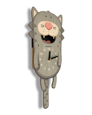 kitty cat wall clock for cat lovers and kids