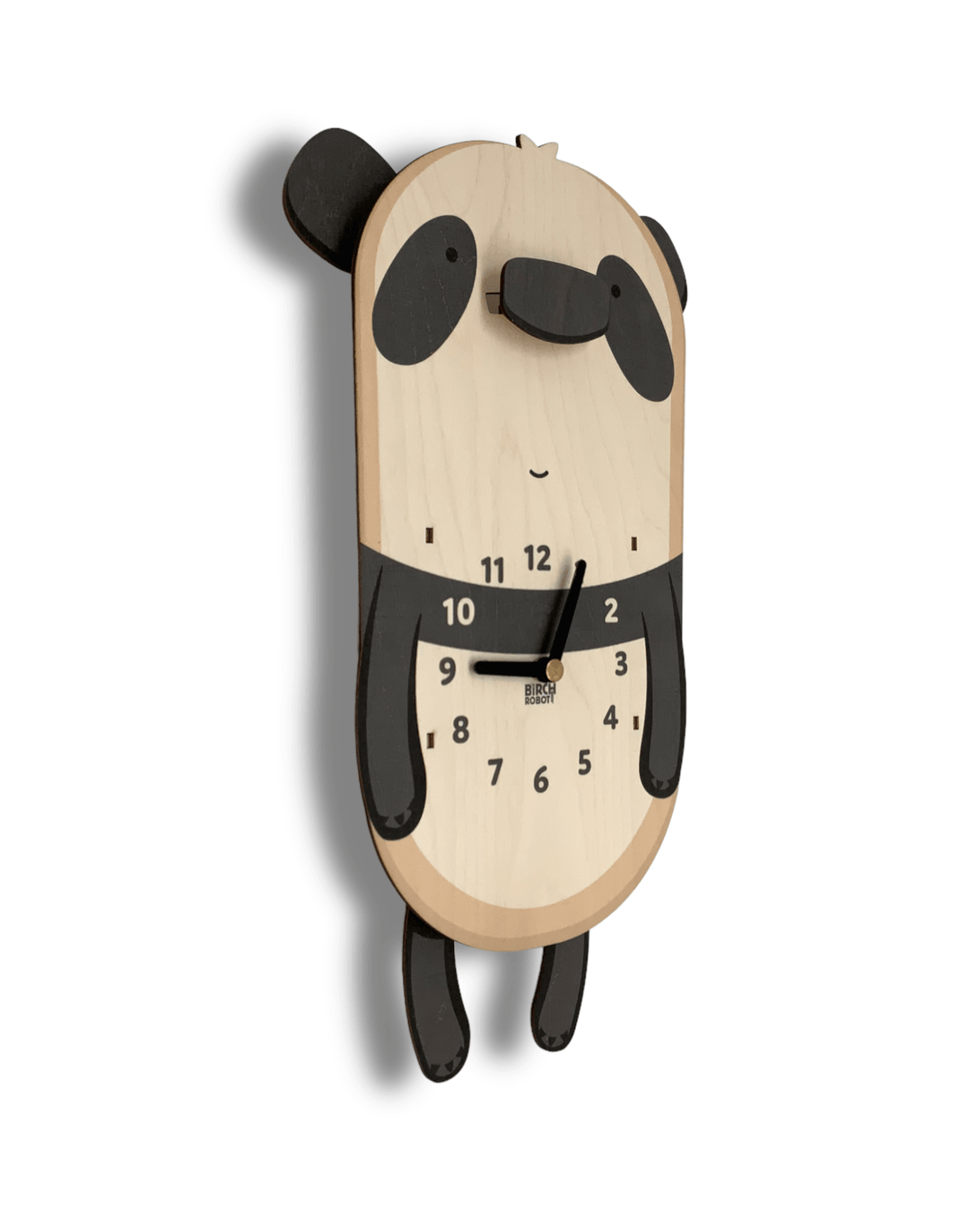 Hand Clock Panda Panda Pendulum Clock for Kids Room & Nursery Wall Decor – Birch Robot