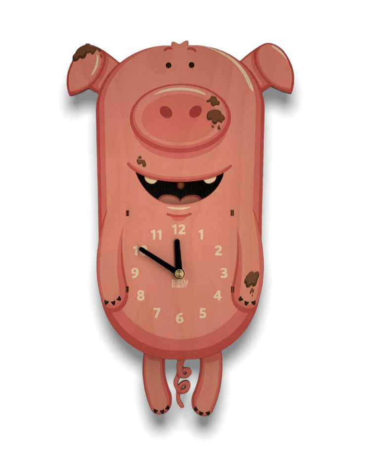 pig pendulum clock for kids
