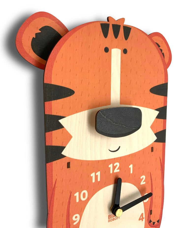 Rufus the Tiger Pendulum Clock - Birch Robot