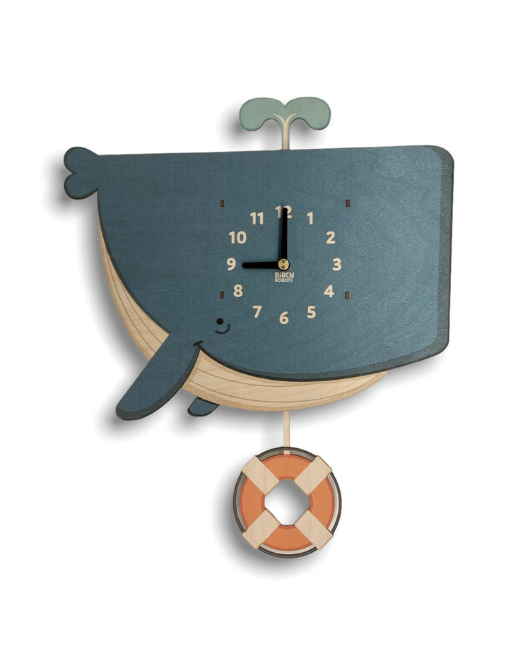 Humphrey the Whale Pendulum Clock - Birch Robot