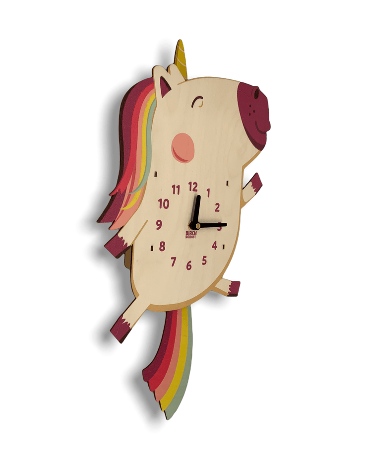 unicorn wall clock for girls room decor