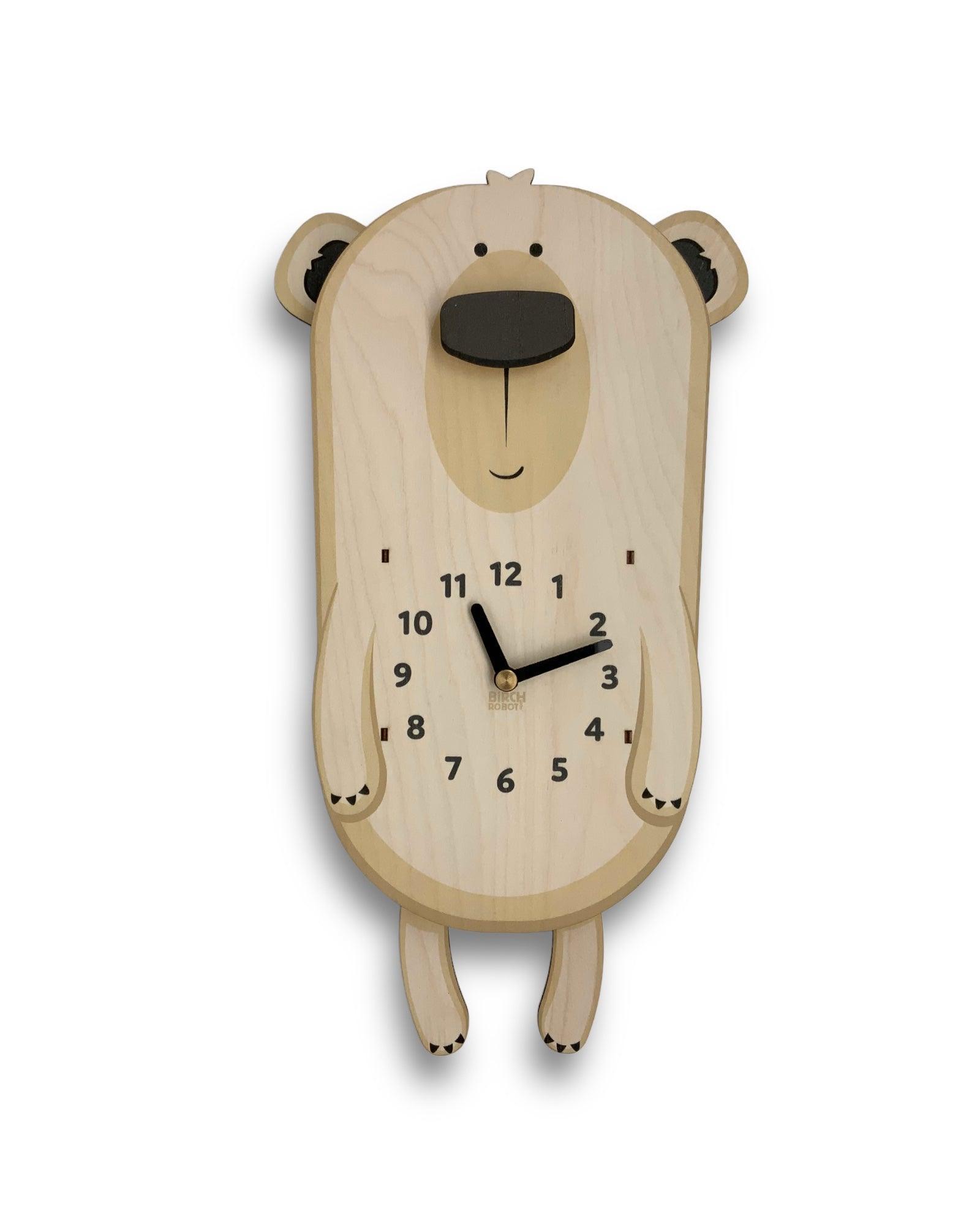 Oslo the Polar Bear Pendulum Wall Clock – Birch Robot