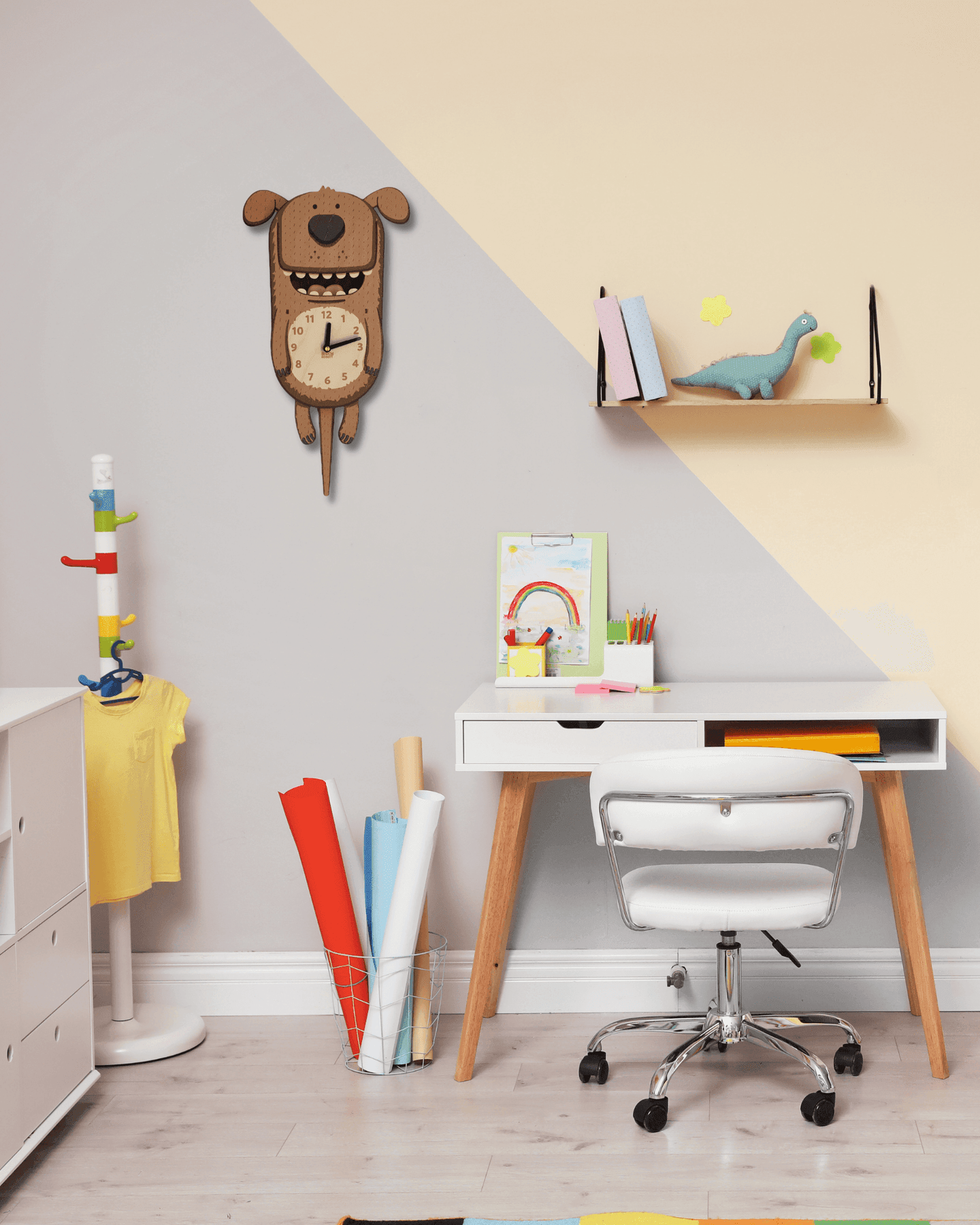 Lps Clock Kids Clocks | Dog Clock | Kids Wall Clock | Puppy Pendulum Clock ...